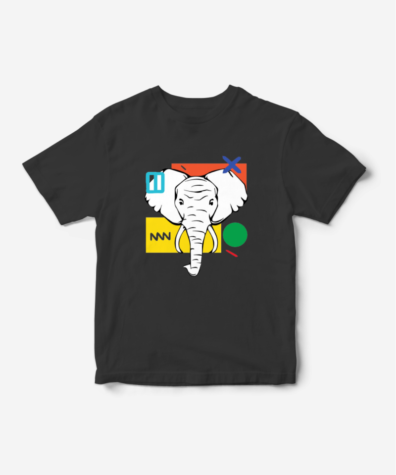 Uncle Chief's Elephant T-Shirt in Black Color