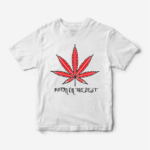 Uncle Chief's Puffing on the best red leaf T-Shirt in White Color