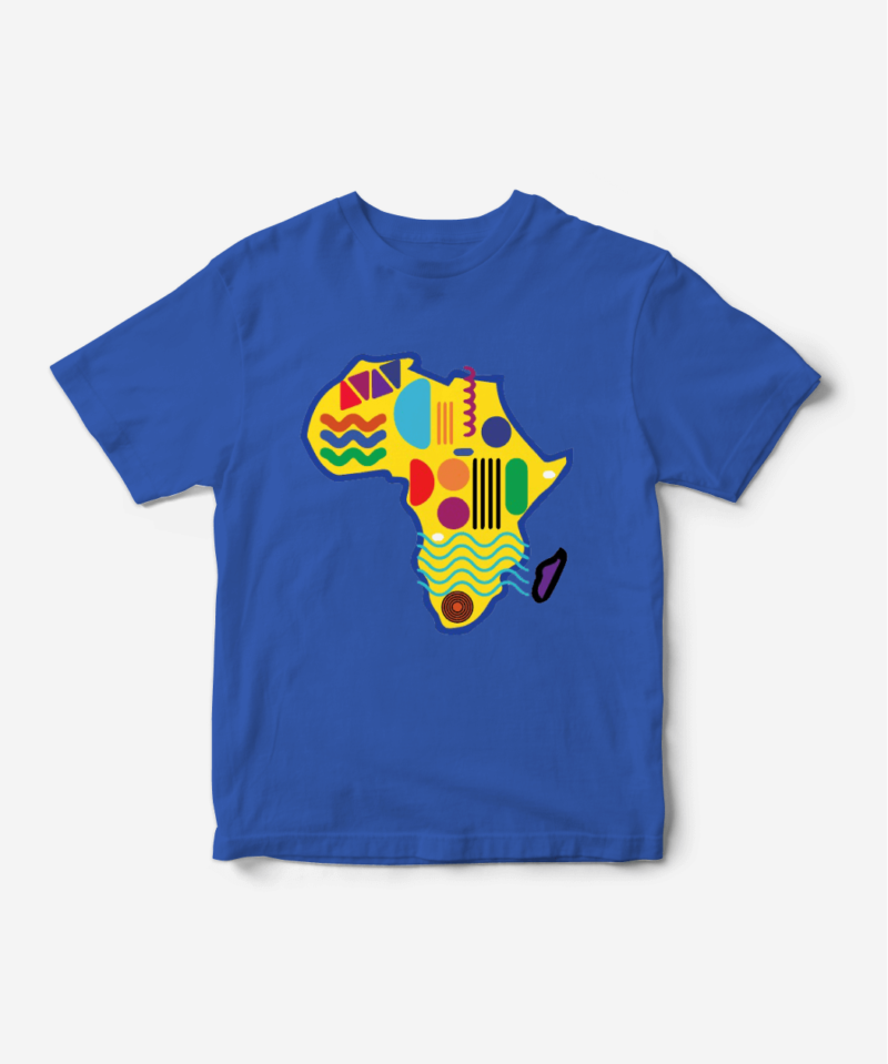 Uncle Chief's African Continent T-Shirt in Blue Color
