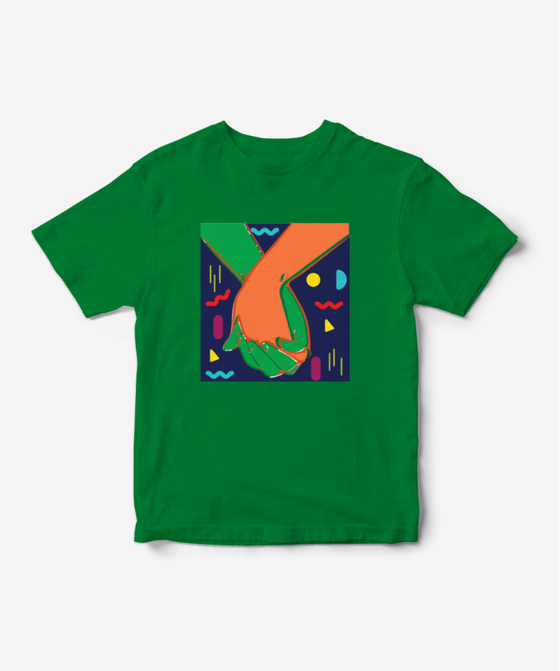 Uncle Chief's Holding Hands T-Shirt in Kelly Green Color